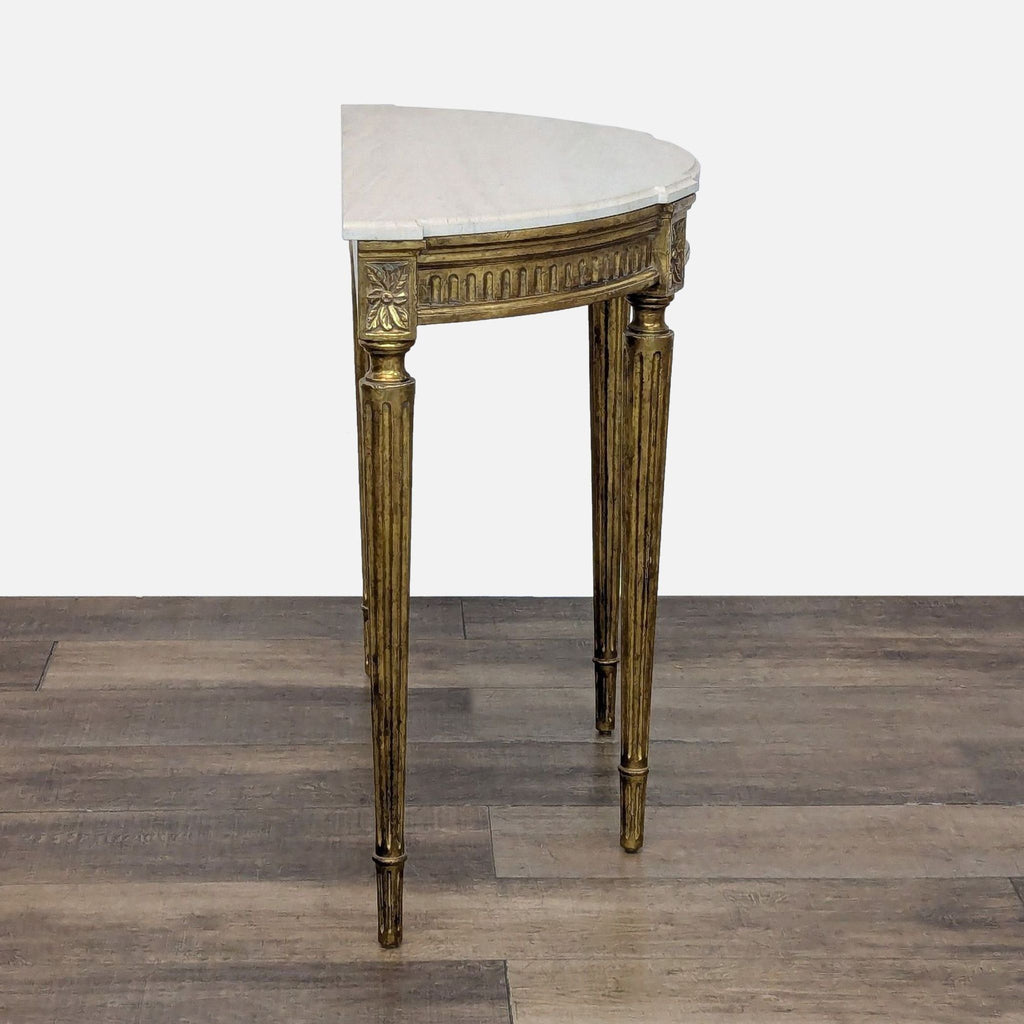 Demilune Console Table with Marble Top