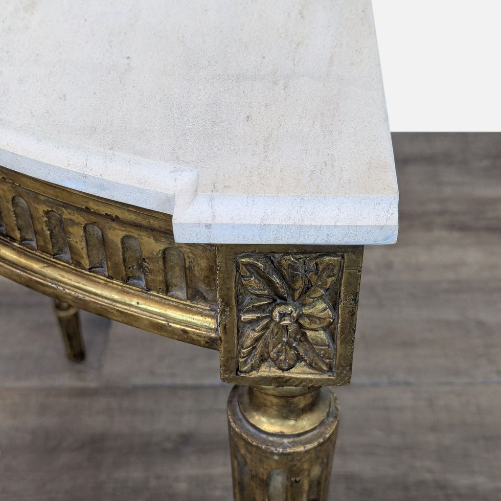 Demilune Console Table with Marble Top