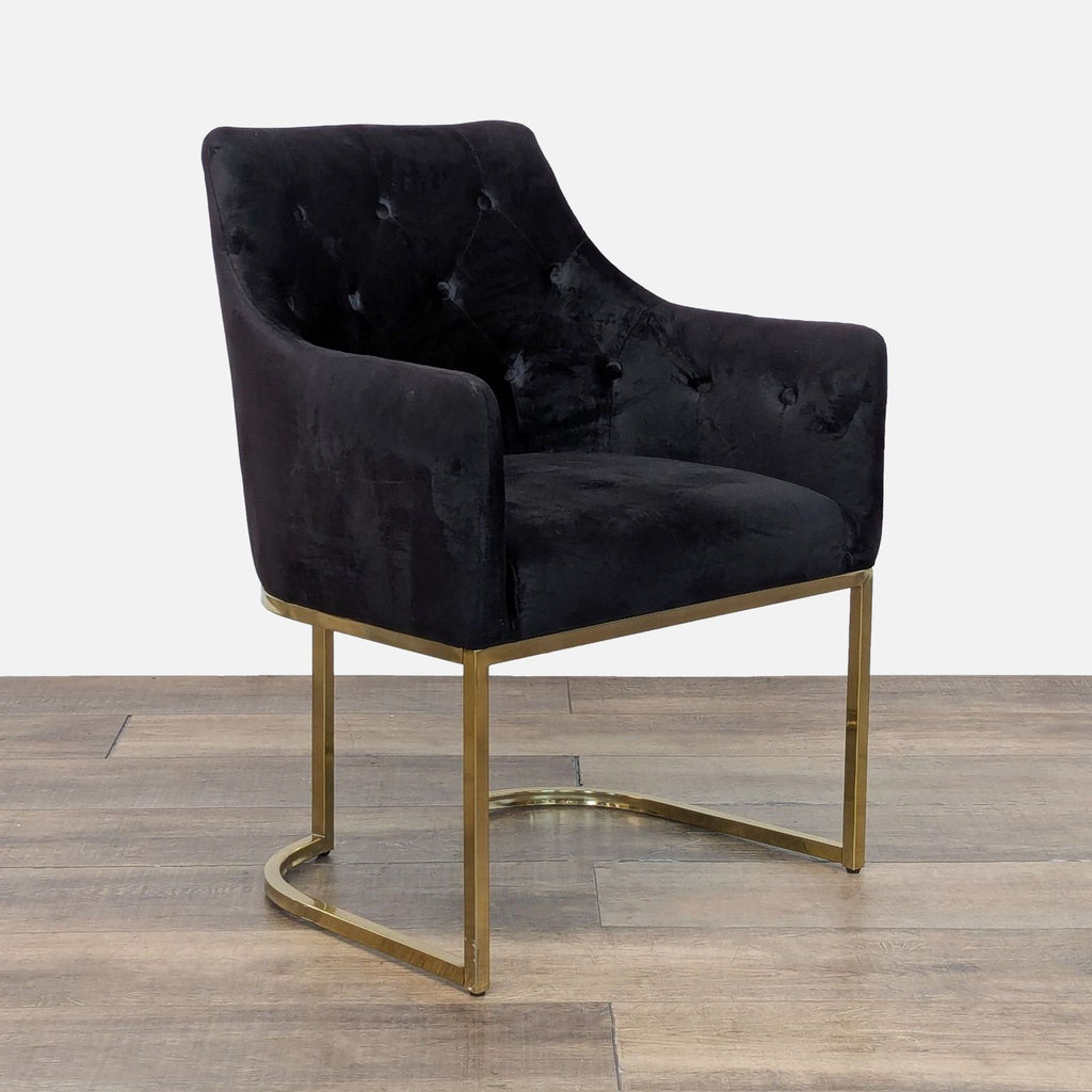 Noble House Contemporary Modern Black Velvet Lounge Chair