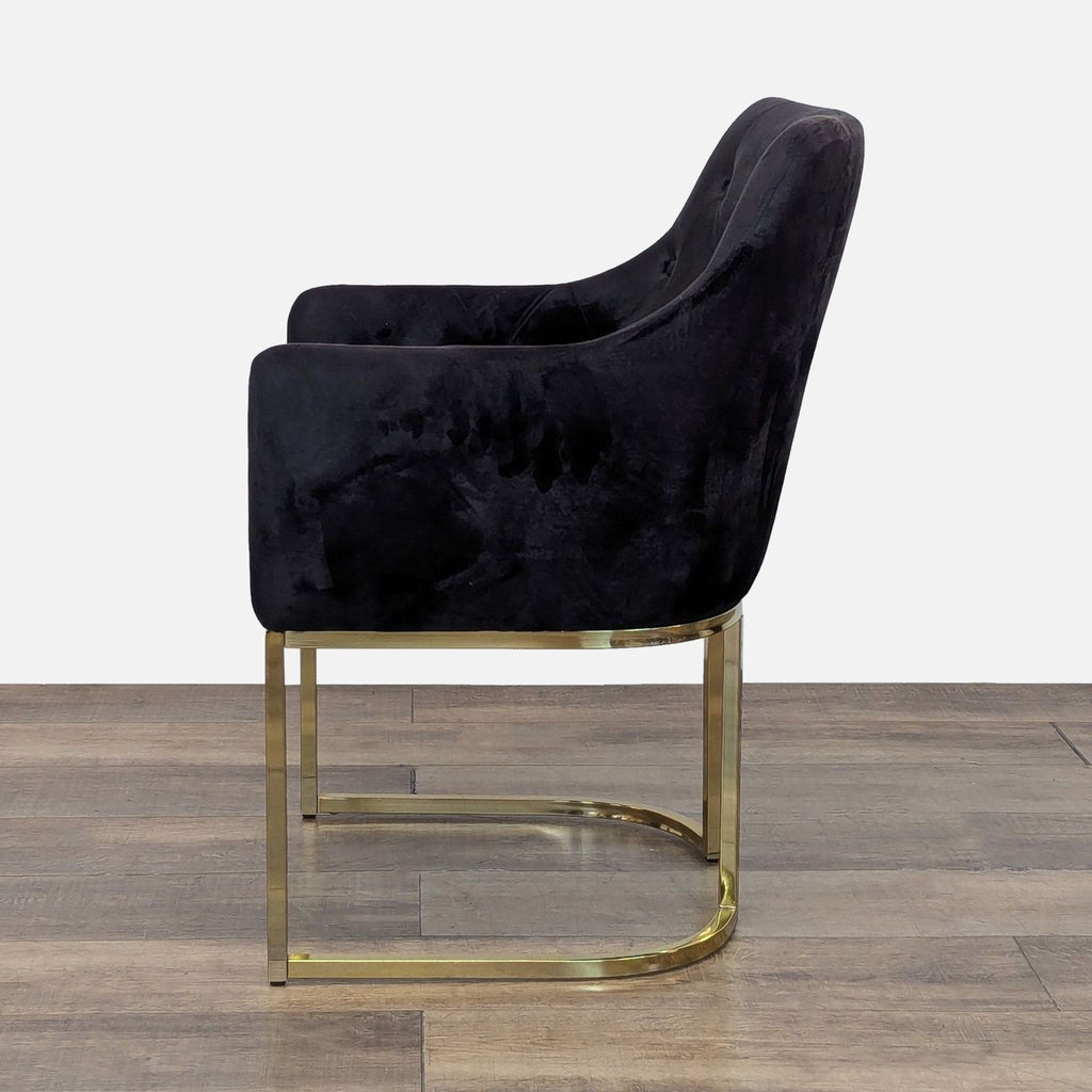 Noble House Contemporary Modern Black Velvet Lounge Chair