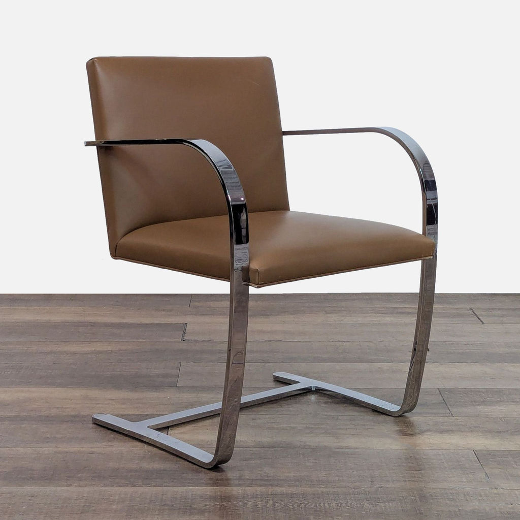 Knoll Brno Modern Leather Chair by Mies van der Rohe