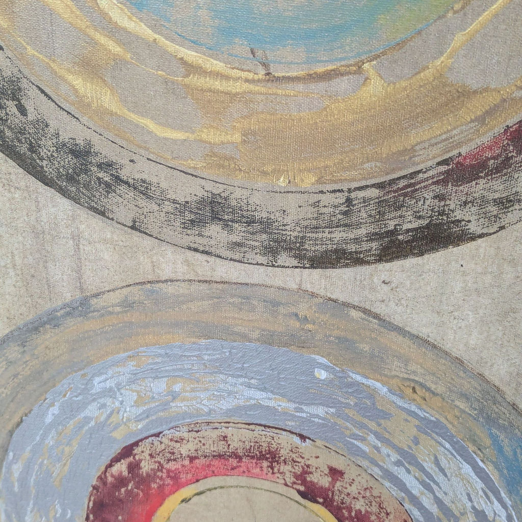 Abstract Circles Framed Print – Signed by Artist