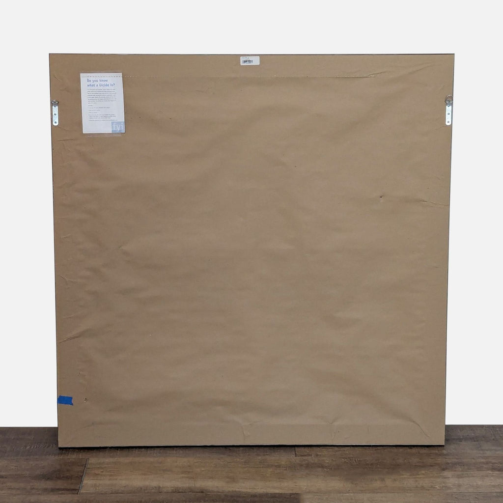 3. Back view of the framed abstract canvas with hanging hardware visible.