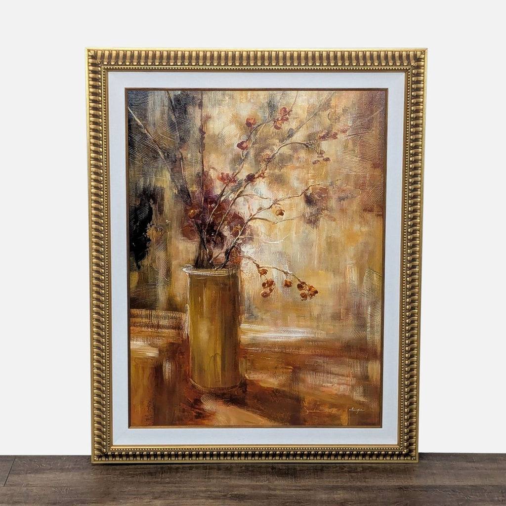 Framed floral art print by Simon Addyman, featuring warm tones and delicate branches.  