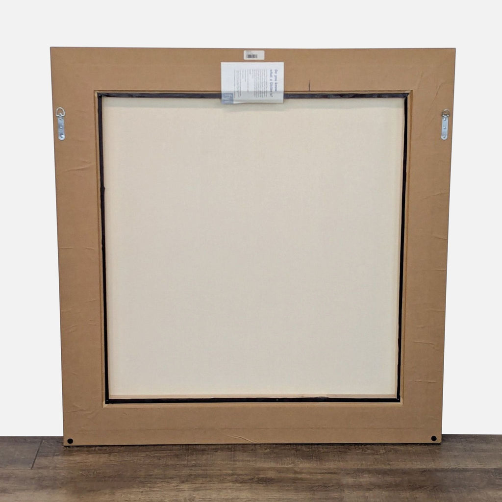 Back view of the framed abstract giclée print on canvas by Volk.