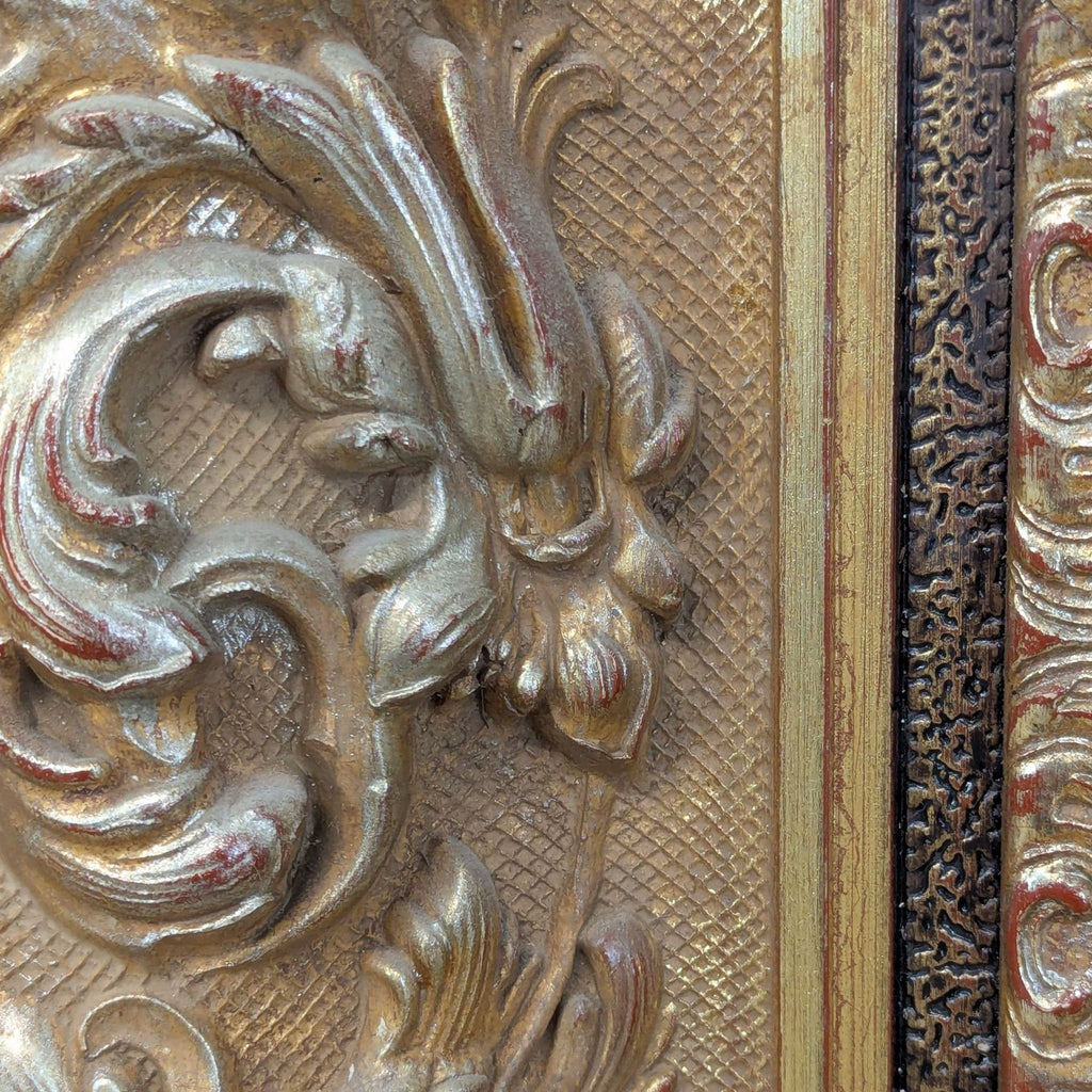 Side view of the Reperch mirror, highlighting the intricate gold frame details.