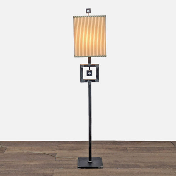 Modern floor lamp with sleek metal frame and crystal accents, brand Reperch, in Lighting category.