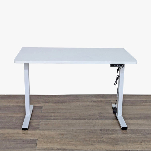 Reperch desk with programmable keypad and laminate top.