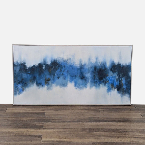 Framed abstract painting with blue hues by Maker & Moss.