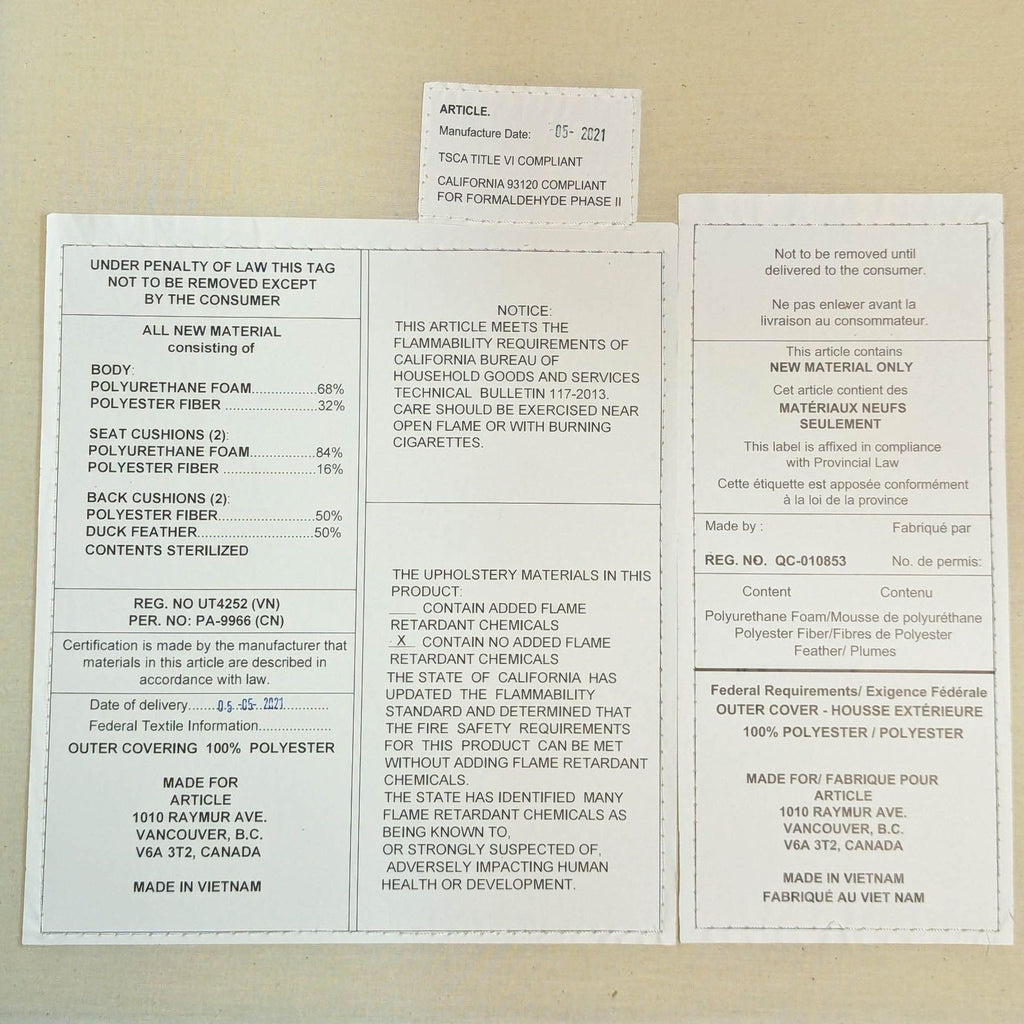 Article Furniture Burrard Mid-Century Style Loveseat