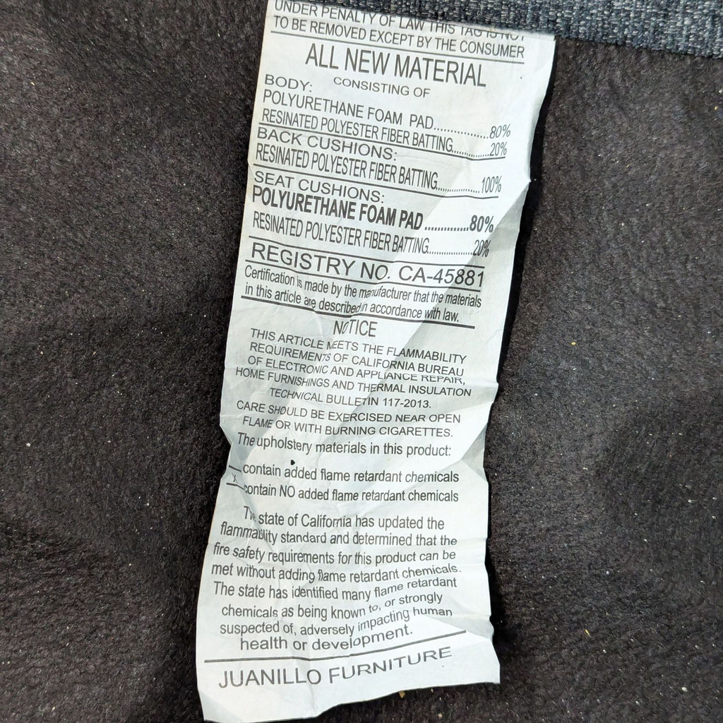 Juanillo Furniture Modern Sectional with Reversible Chaise