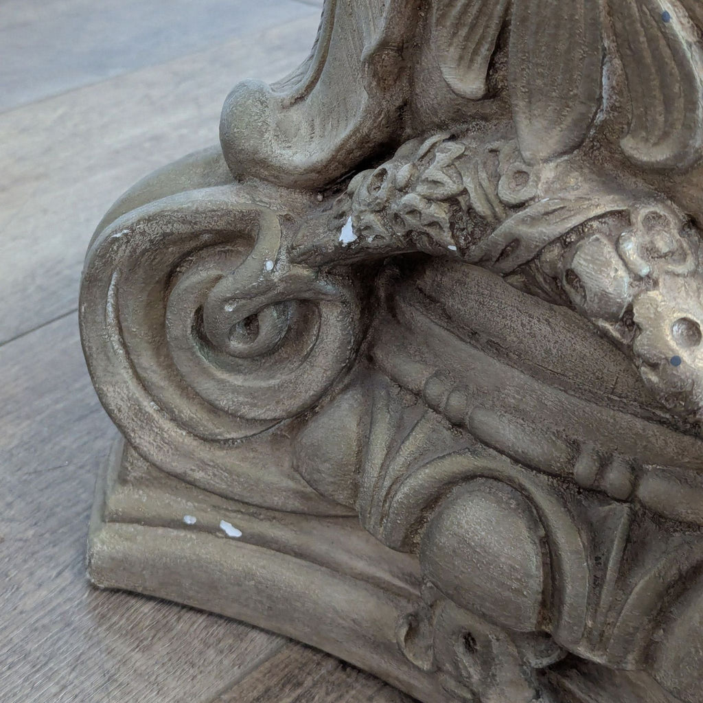 Tall Cast Stone Sculpture of Woman with Urn