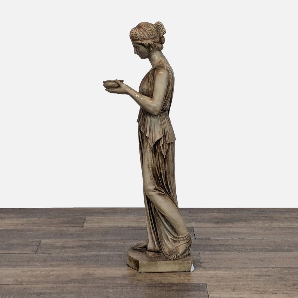 Side view of Hebe statue in flowing attire, a Florentine Art Studio reproduction.
