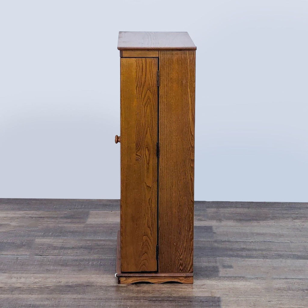 Leslie Dame Solid Oak Multimedia Mission Style Storage Cabinet