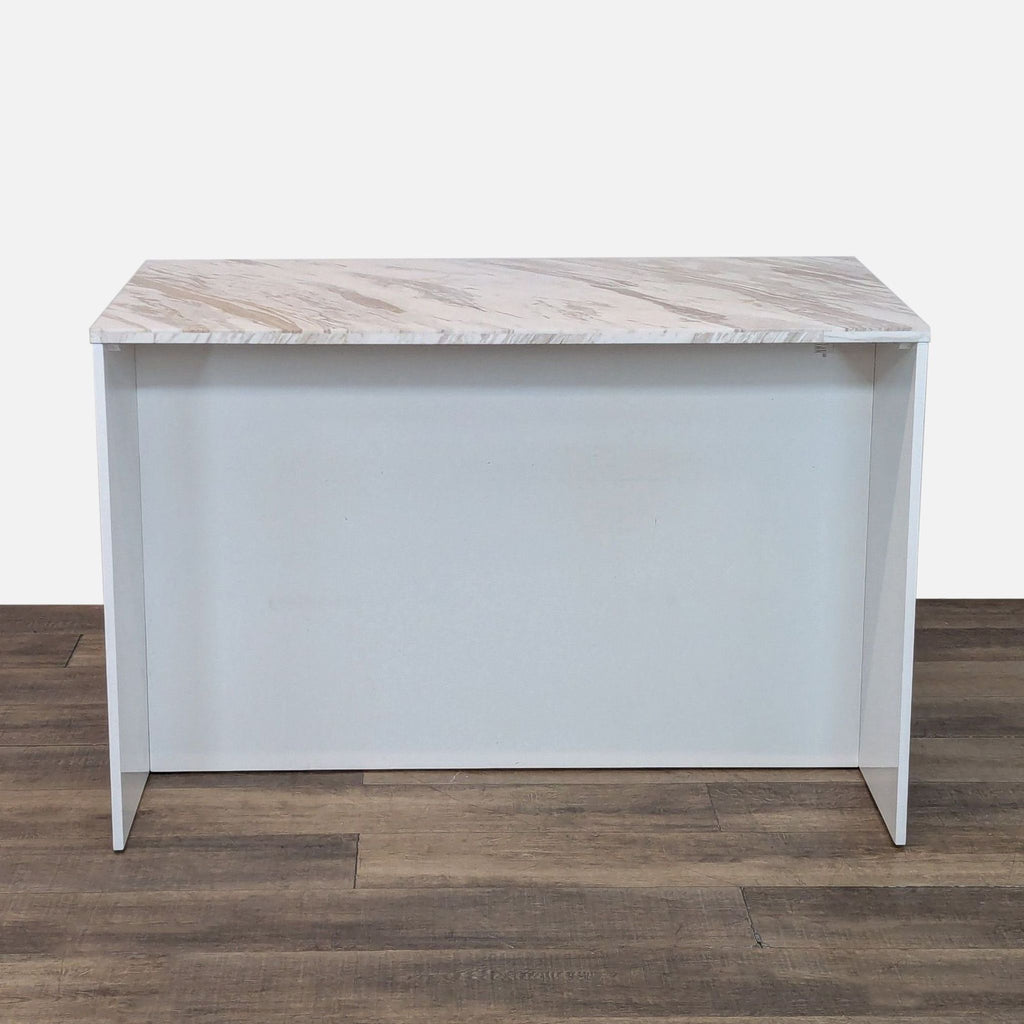 CB2 White Marble Kitchen Island