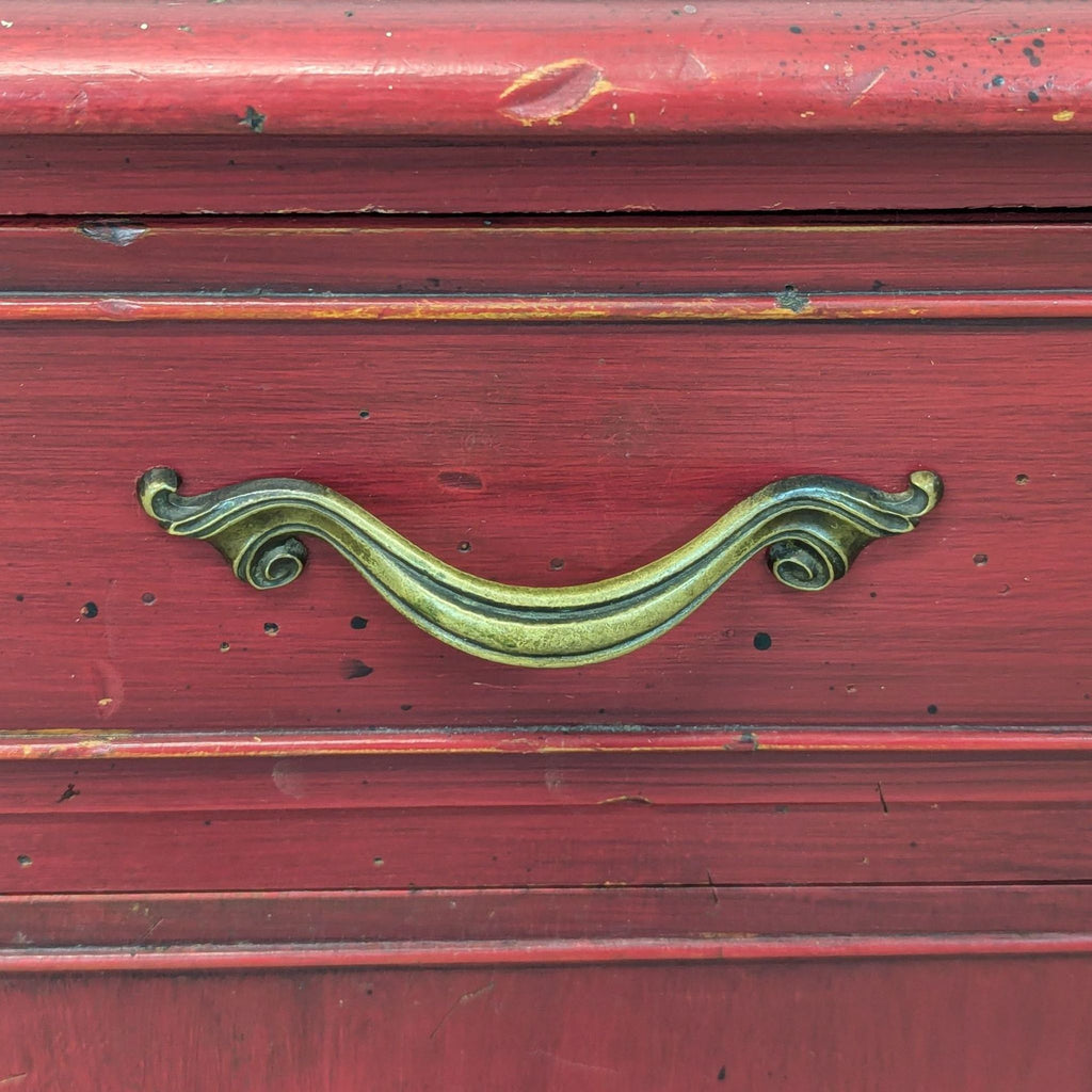 Vintage Six Drawer Buffet with Two Cabinet Doors
