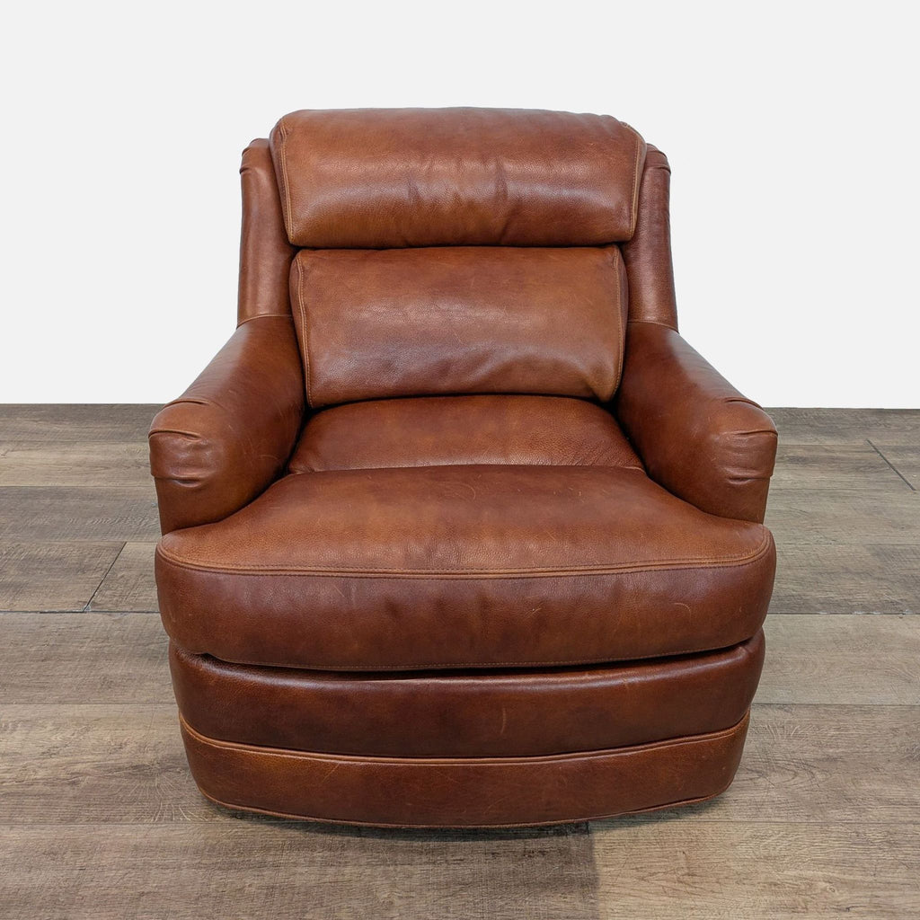Whittemore-Sherrill Leather Lounge Chair with Ottoman