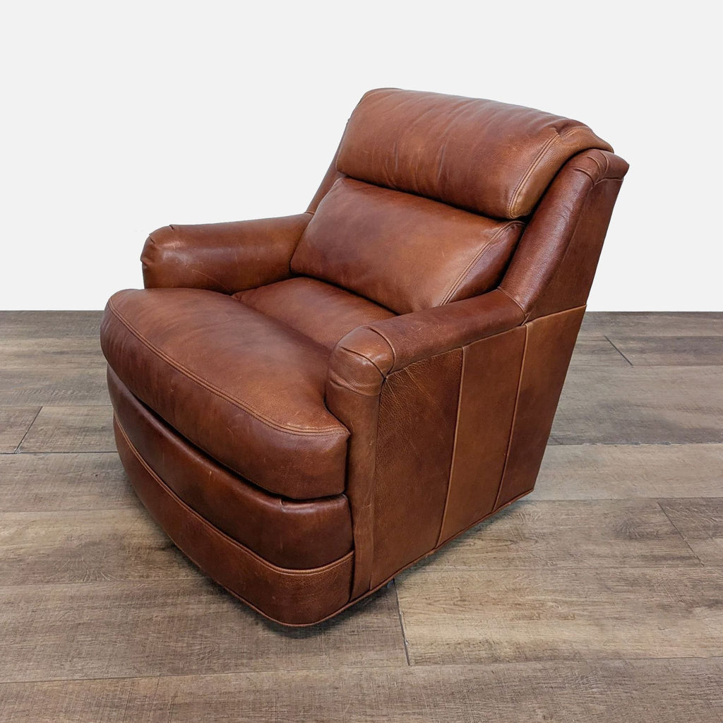 Whittemore-Sherrill Leather Lounge Chair with Ottoman