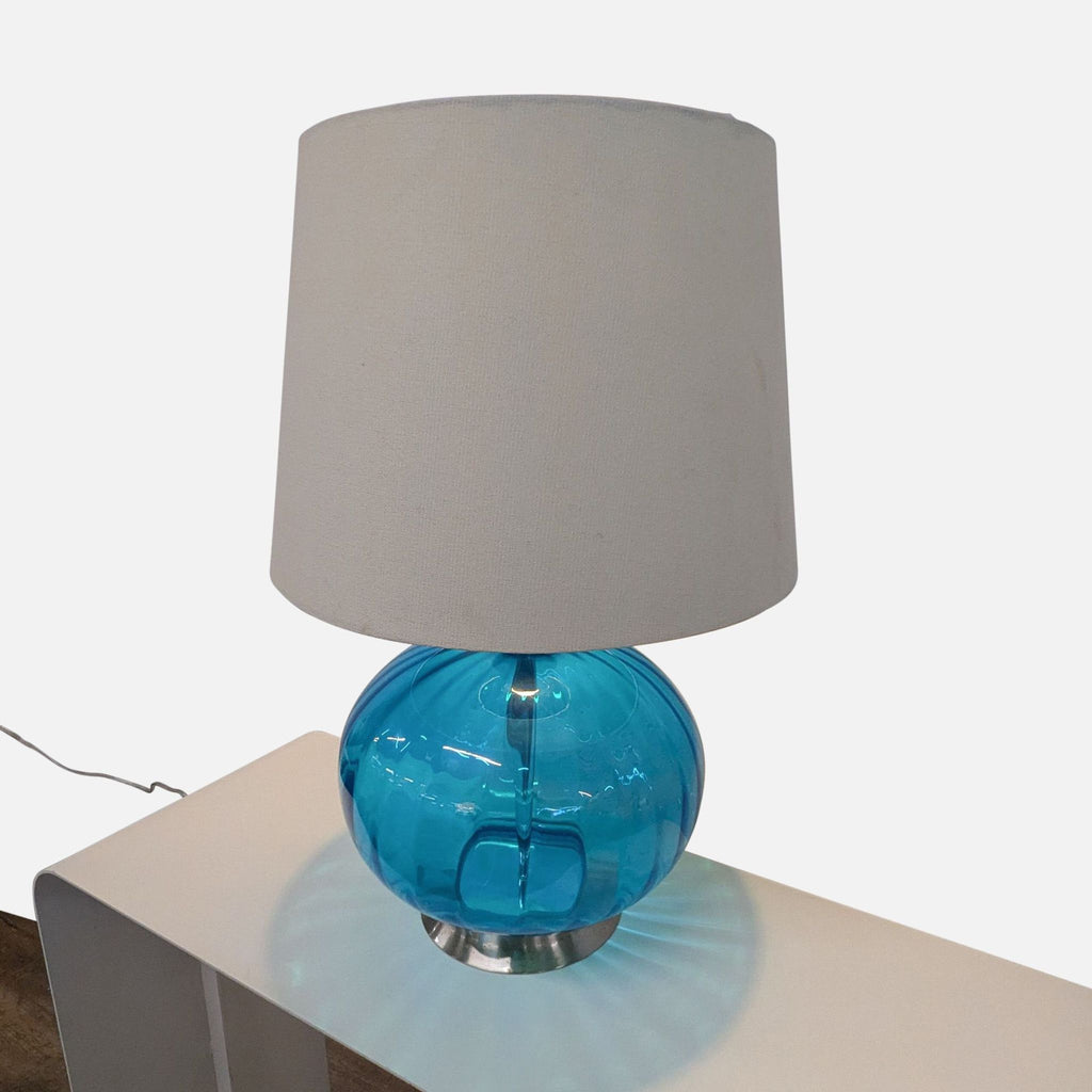 Pier 1 Modern Blue Glass Table Lamp
