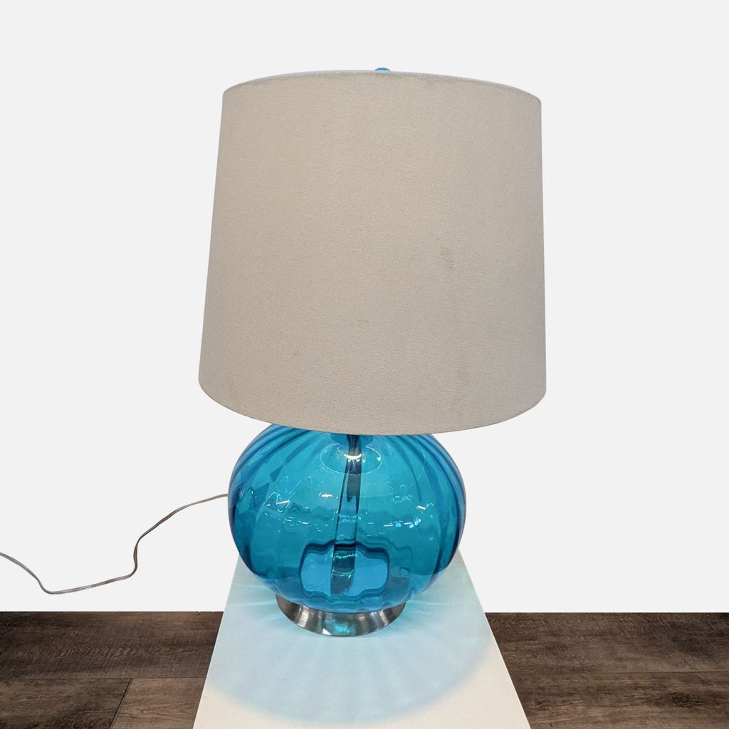 Pier 1 Modern Blue Glass Table Lamp