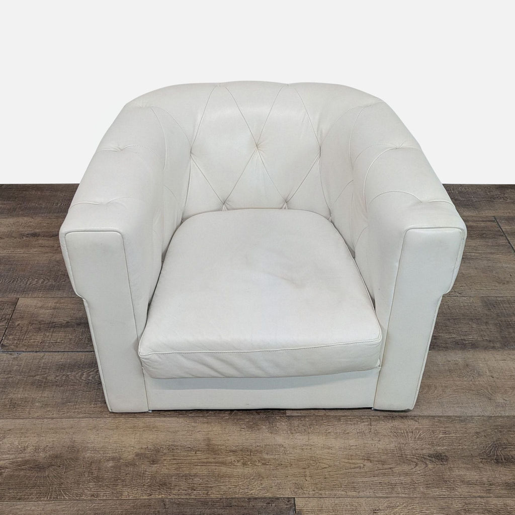 West Elm Modern Tufted Leather Lounge Chair