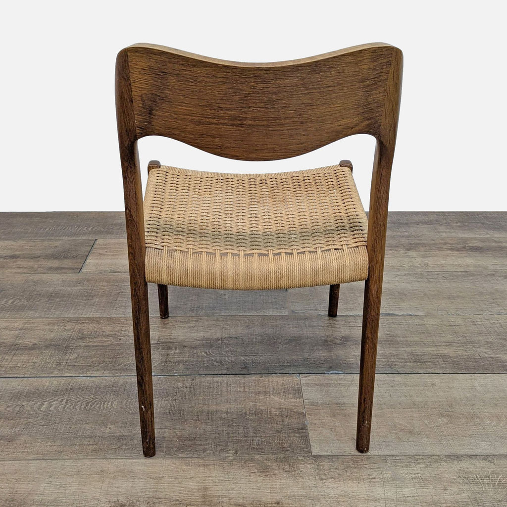 Mid-Century Modern Style Woven Seat Wooden Chair