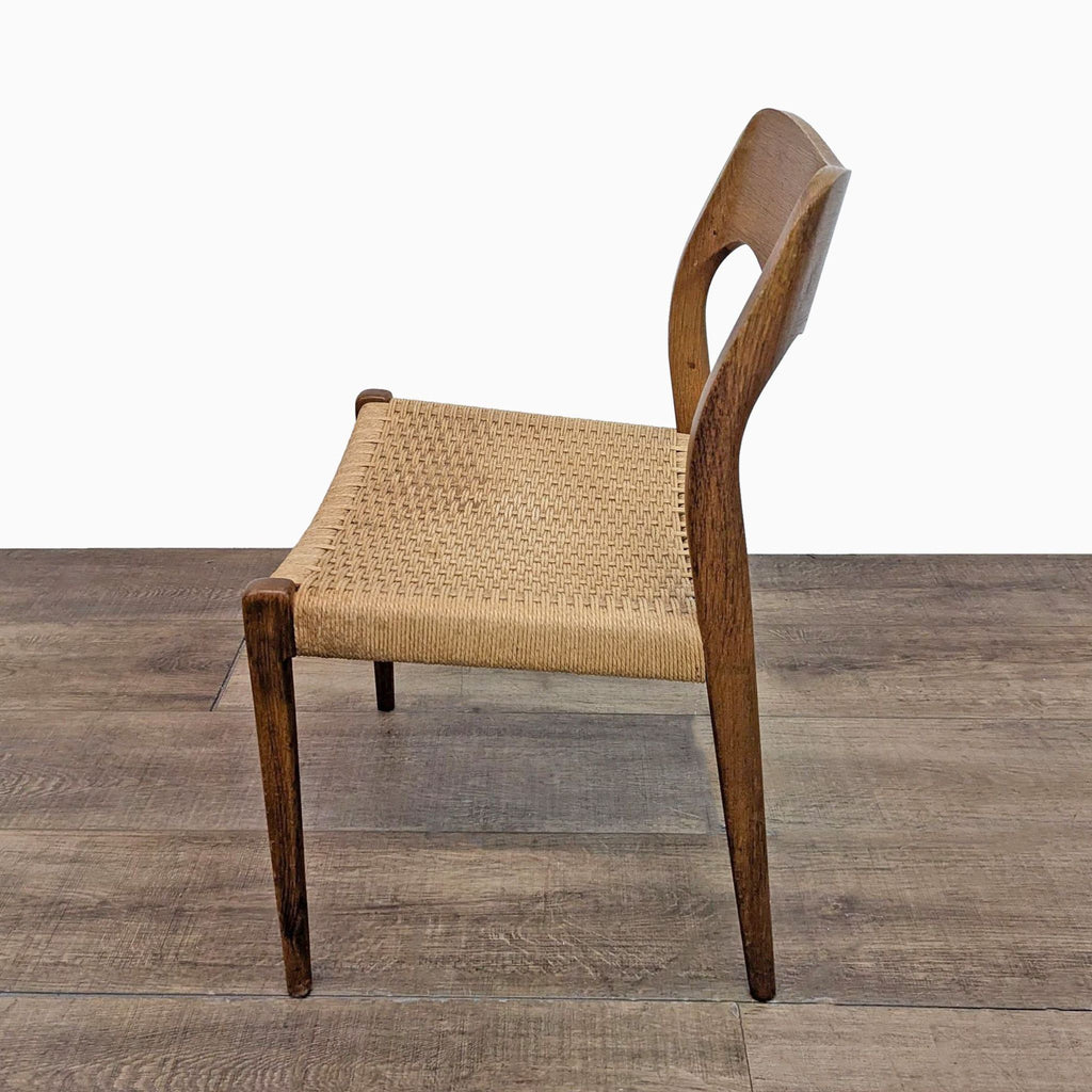 Mid-Century Modern Style Woven Seat Wooden Chair