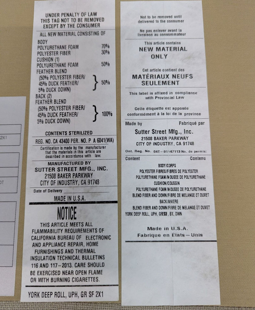 Pottery Barn York Roll Arm Deep Seat Sofa