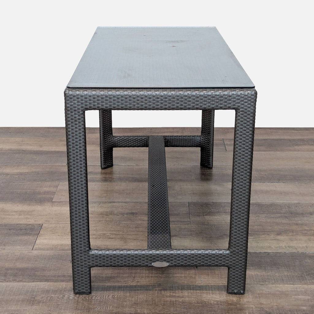 Dedon 4-Piece Outdoor Rattan Dining Table and Benches