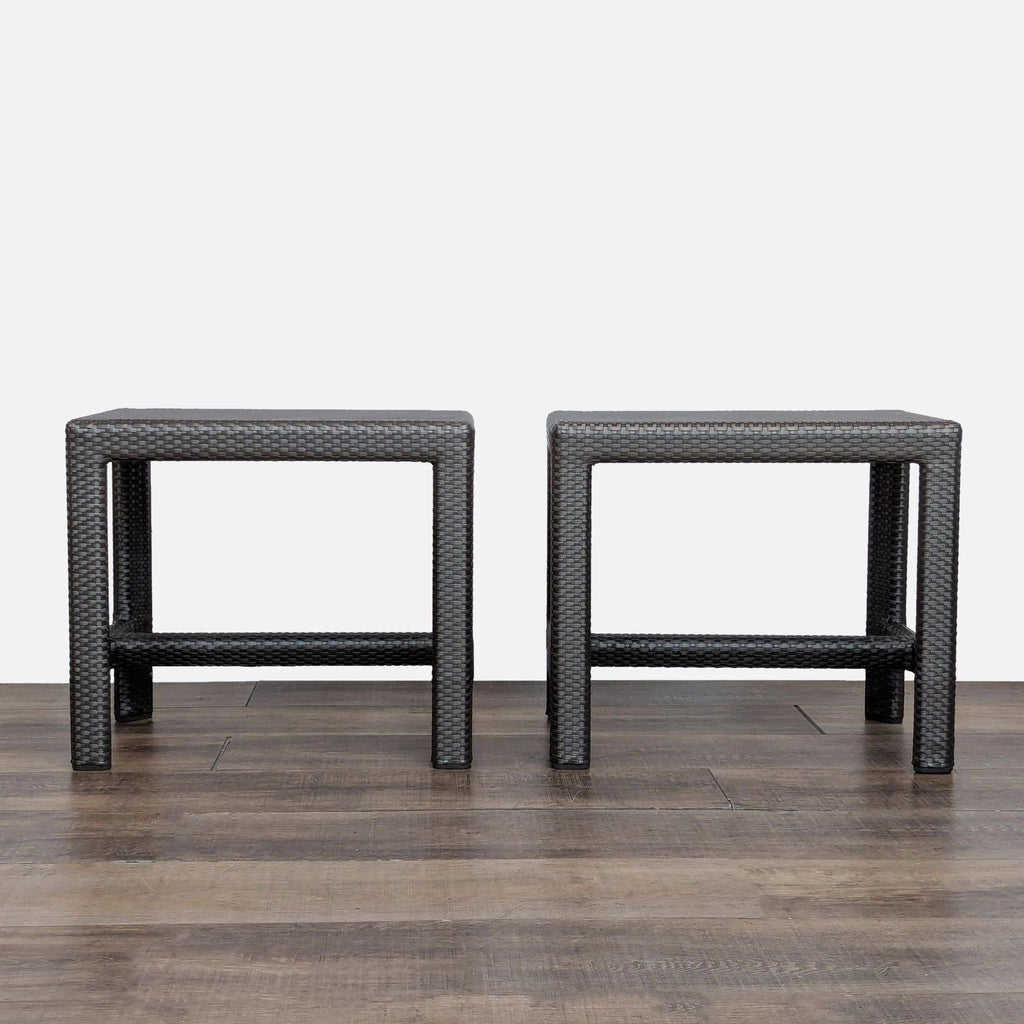 Dedon 4-Piece Outdoor Rattan Dining Table and Benches