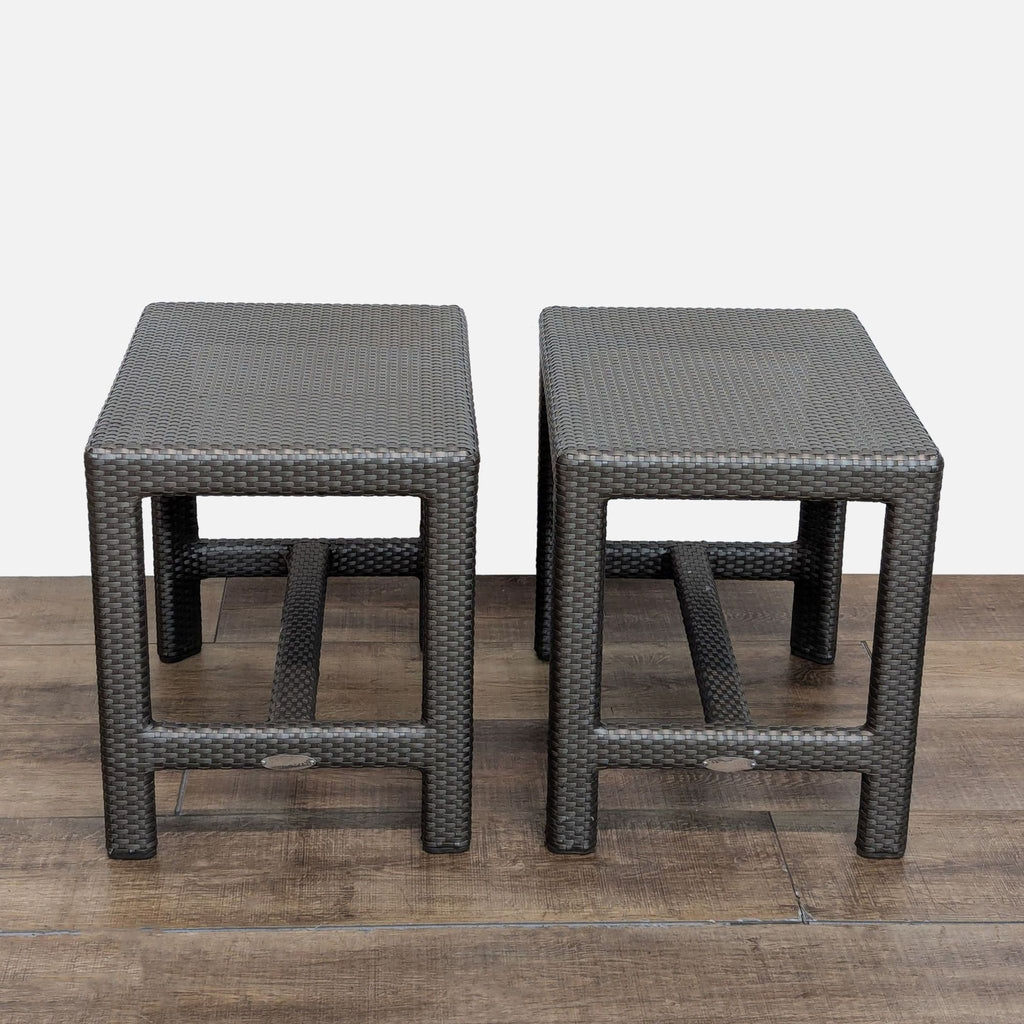 Dedon 4-Piece Outdoor Rattan Dining Table and Benches