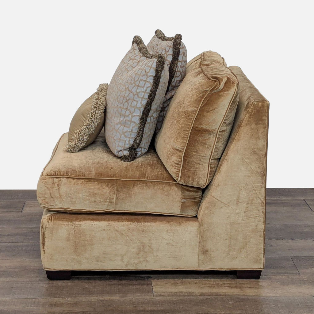 Plush Classic VelvetLounge Chair with Decorative Pillows