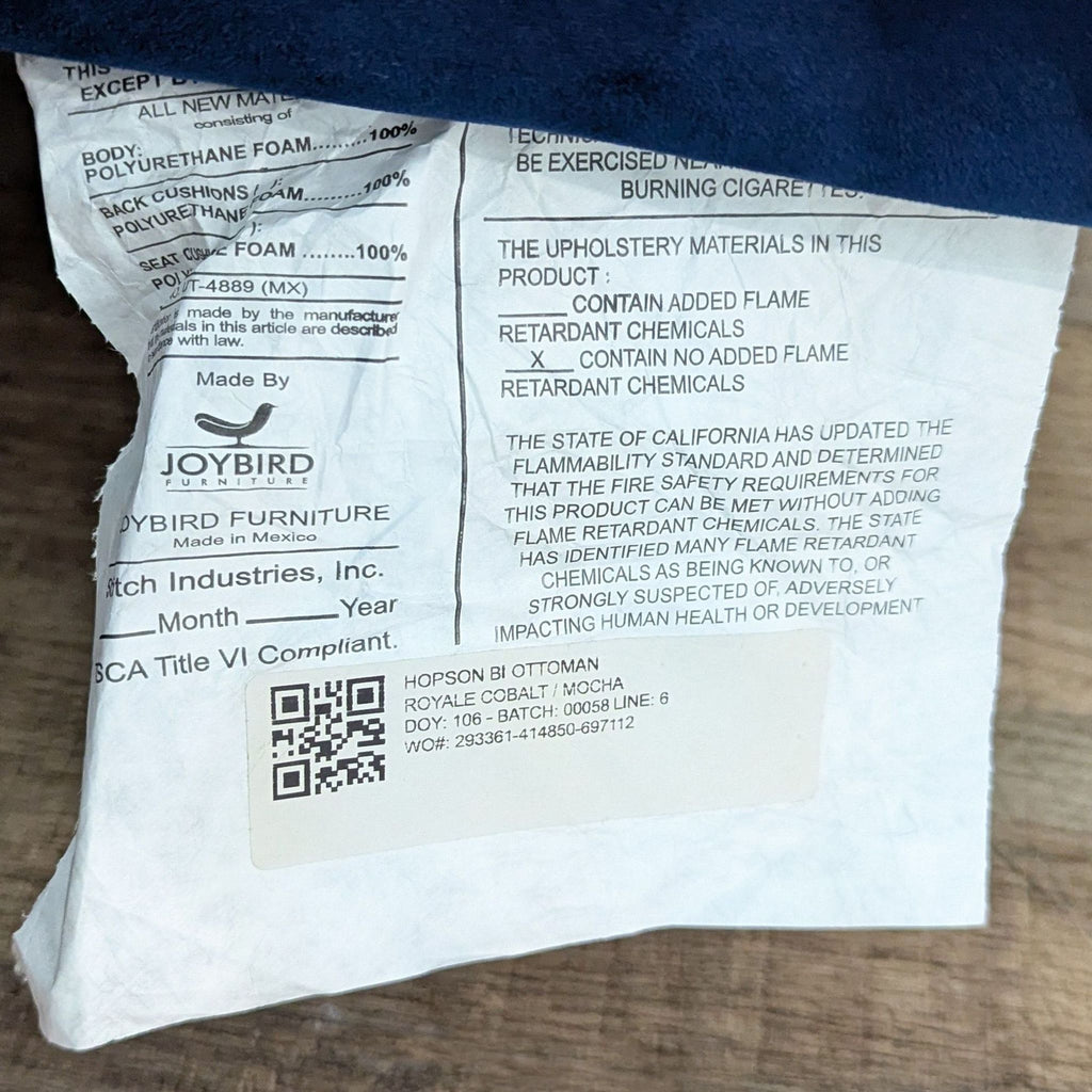 Joybird Hopson Blue Velvet Modern Sectional Sofa with Chaise