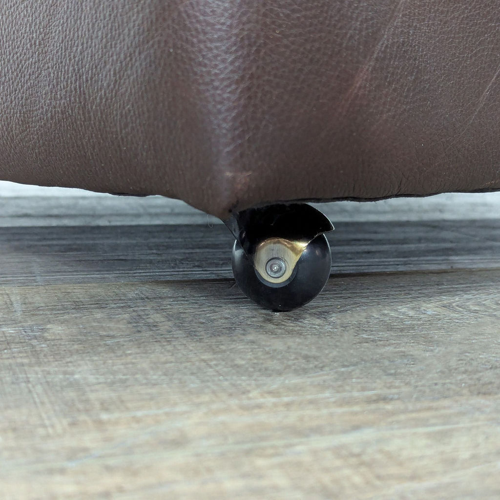 McCreary Modern Leather Storage Ottoman on Casters