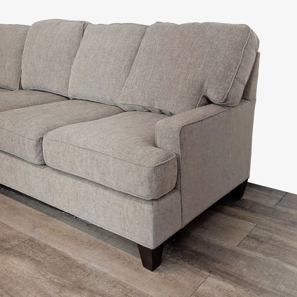 King Hickory L-Shaped Sectional Sofa in Neutral Fabric