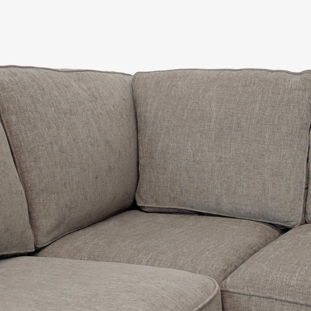 King Hickory L-Shaped Sectional Sofa in Neutral Fabric