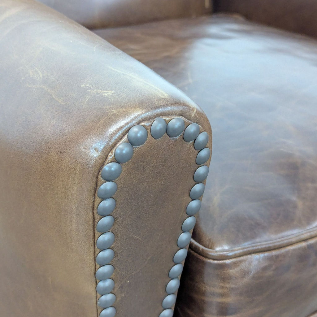 Restoration Hardware 1920’s French Camelback Leather Lounge Chair