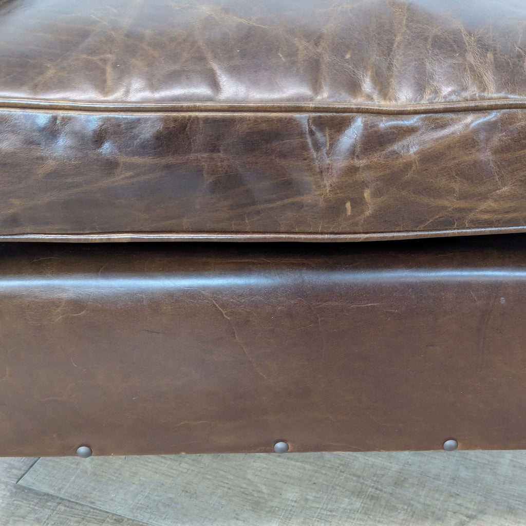 Restoration Hardware 1920’s French Camelback Leather Lounge Chair