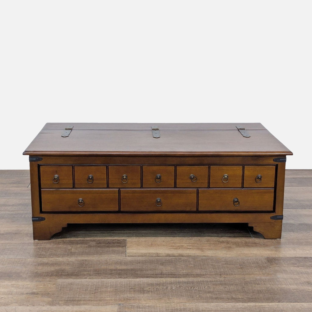 One Drawer Wood Coffee Table with Storage