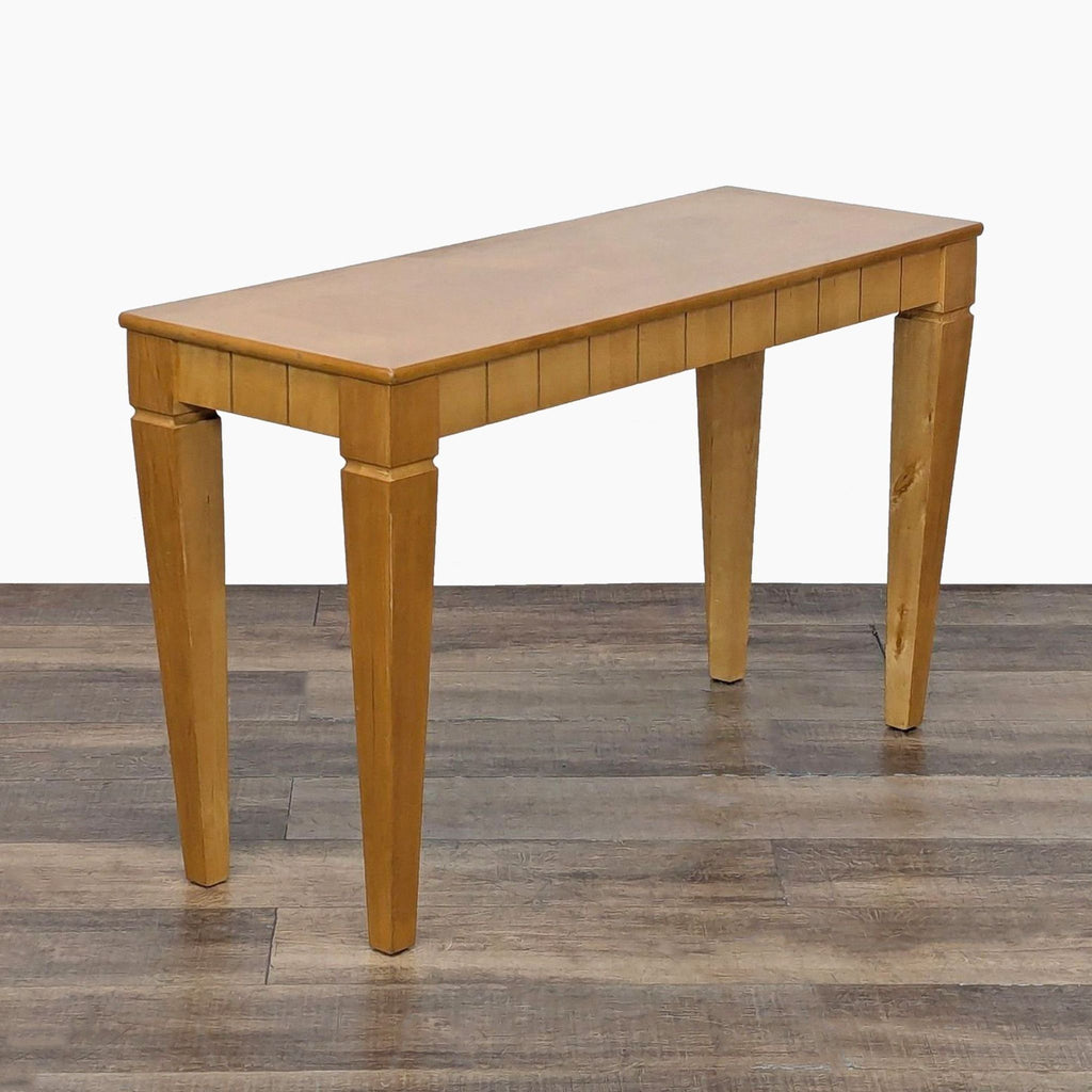 Wood Console Table with Inlaid Top