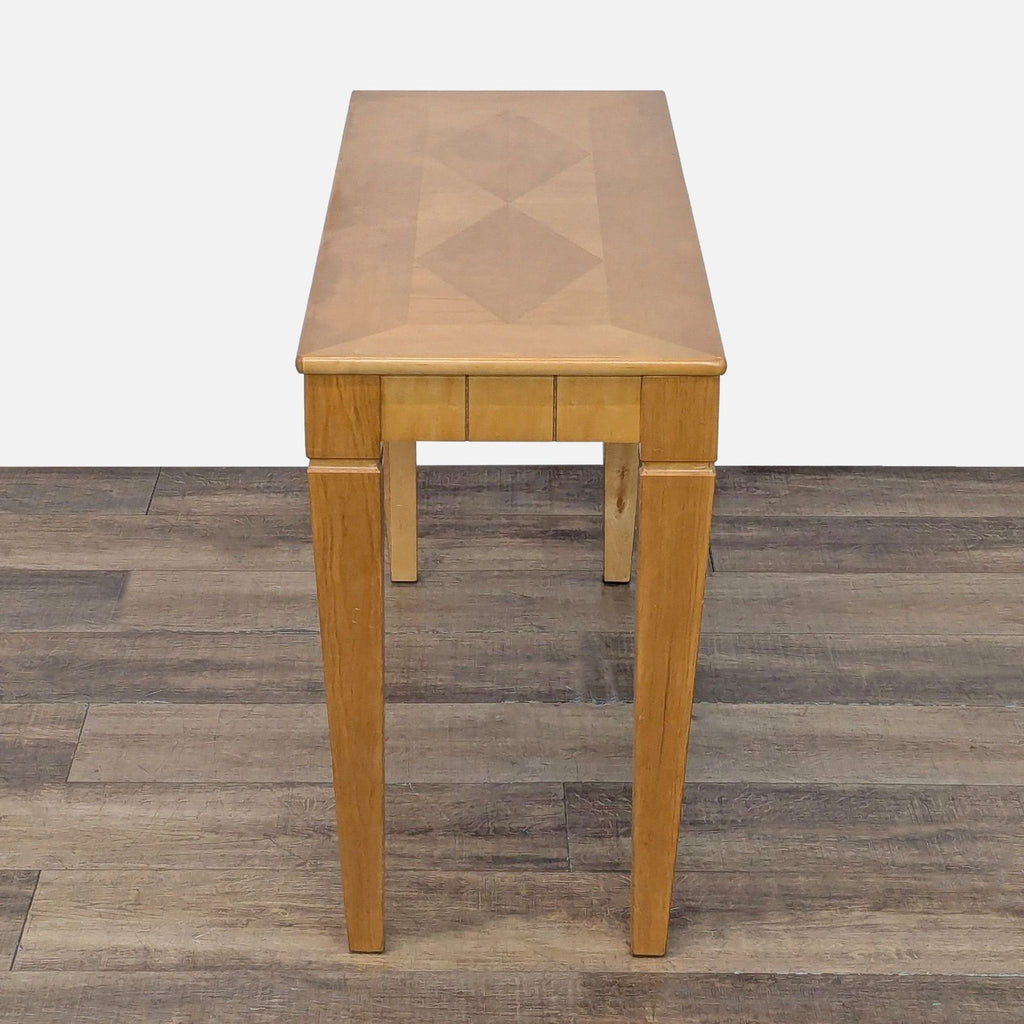 Wood Console Table with Inlaid Top