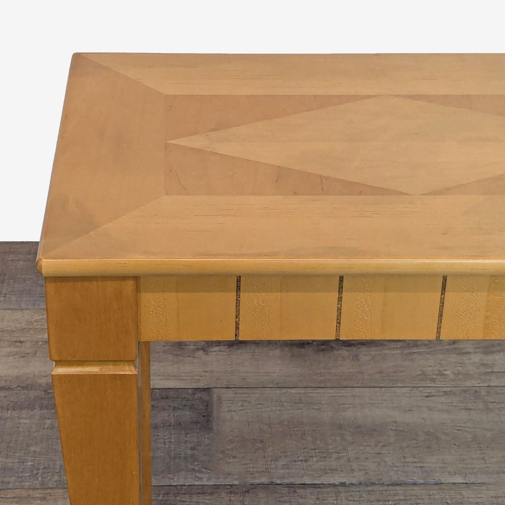 Wood Console Table with Inlaid Top
