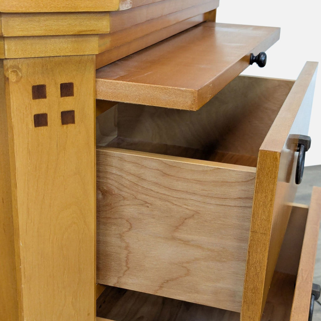 Two Drawer Nightstand with Pull-Out Tray