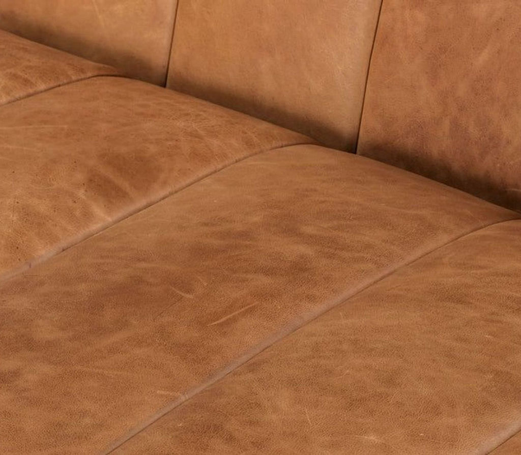 Poly & Bark Canale Modern Sofa in Cognac Tan