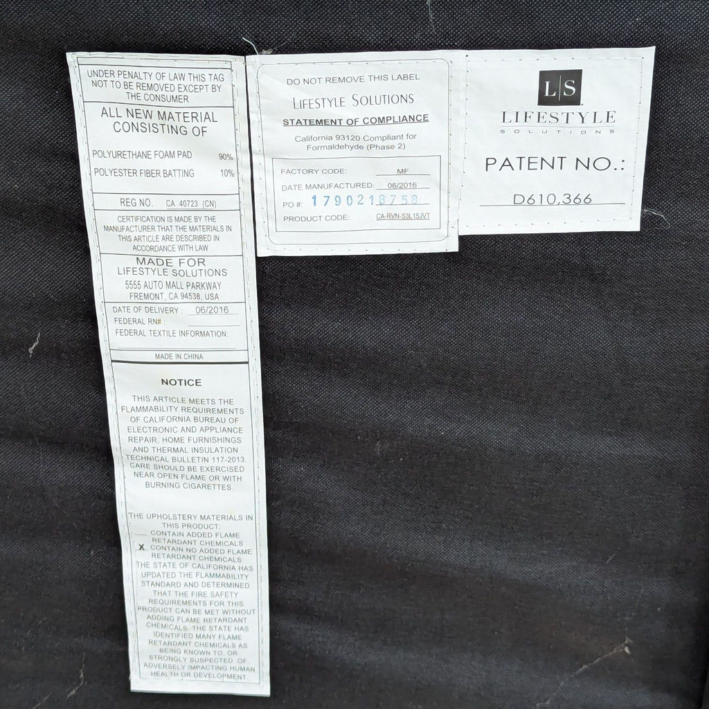 Lifestyle Solutions Matrix Modern 3-Seat Convertible Sofa Bed