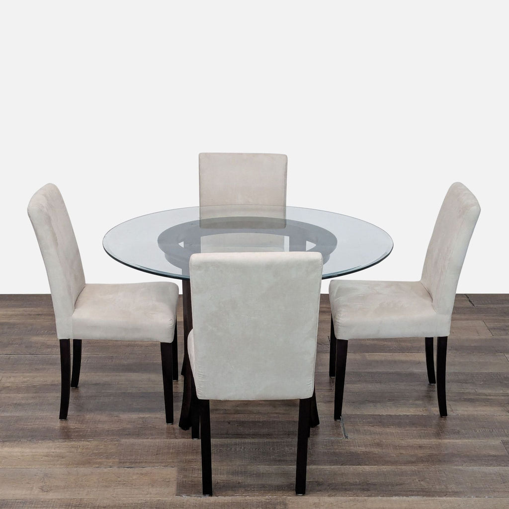 Crate & Barrel Halo Dining Table with 4 Lowe Dining Chairs