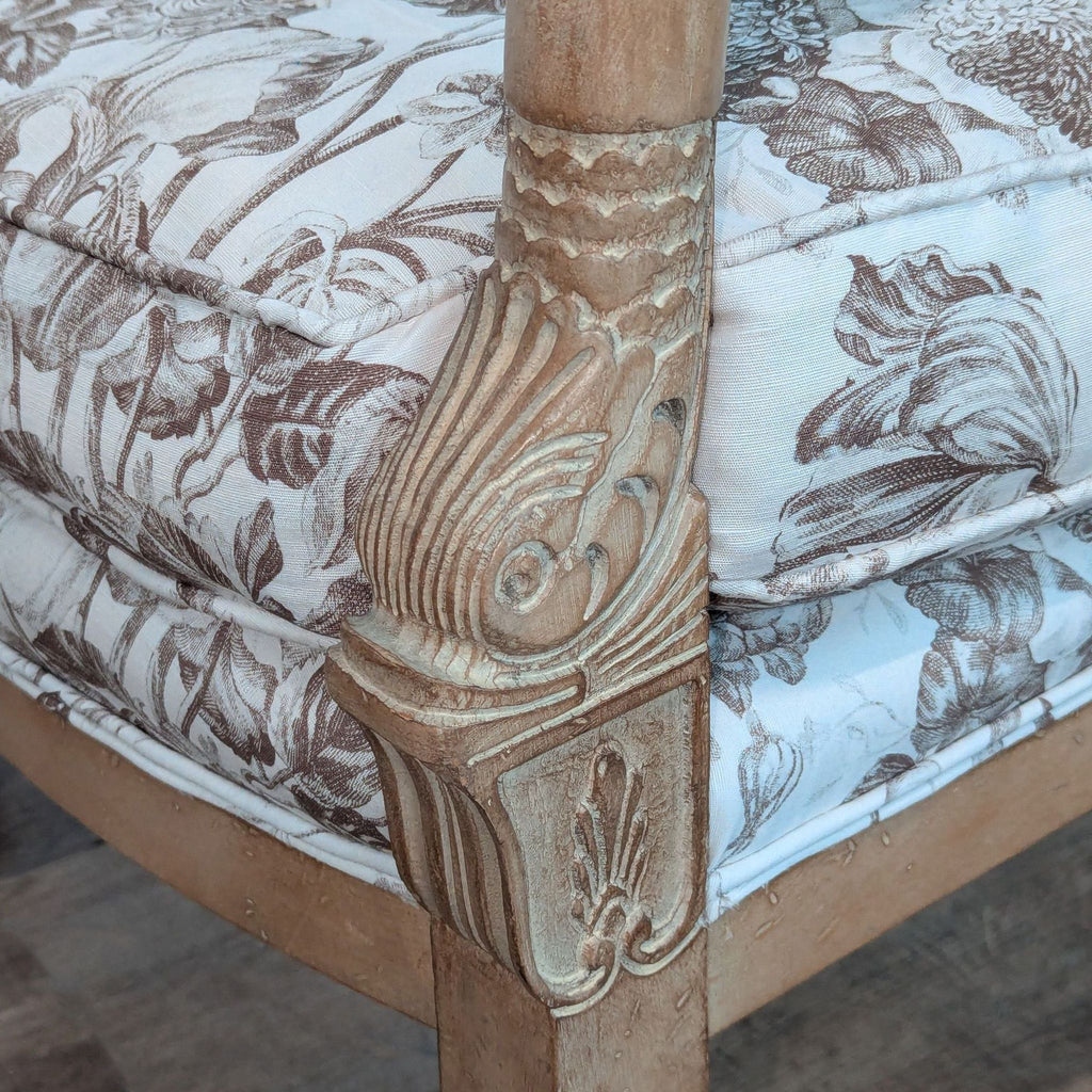 Vintage Style Accent Chair with Floral Cushions