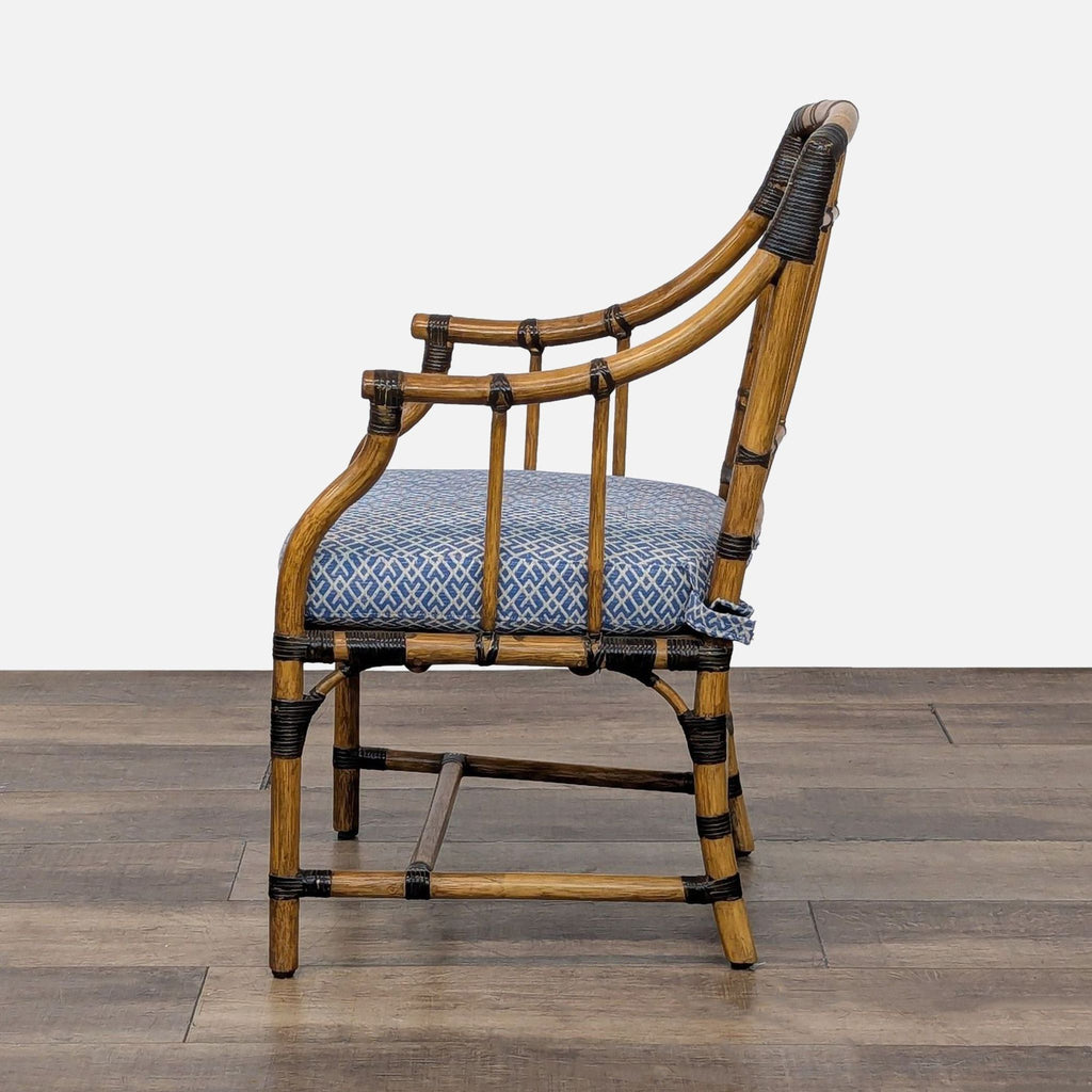 McGuire Furniture Company Vintage Balboa Rattan Dining Armchair