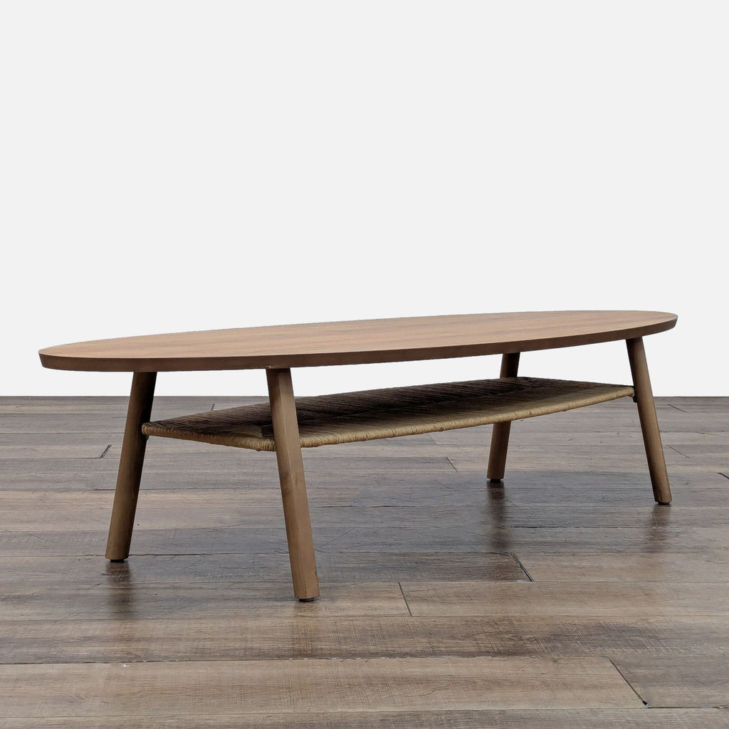 Oval Wood Coffee Table with Shelf - Accepted Offer (24.45% discount)