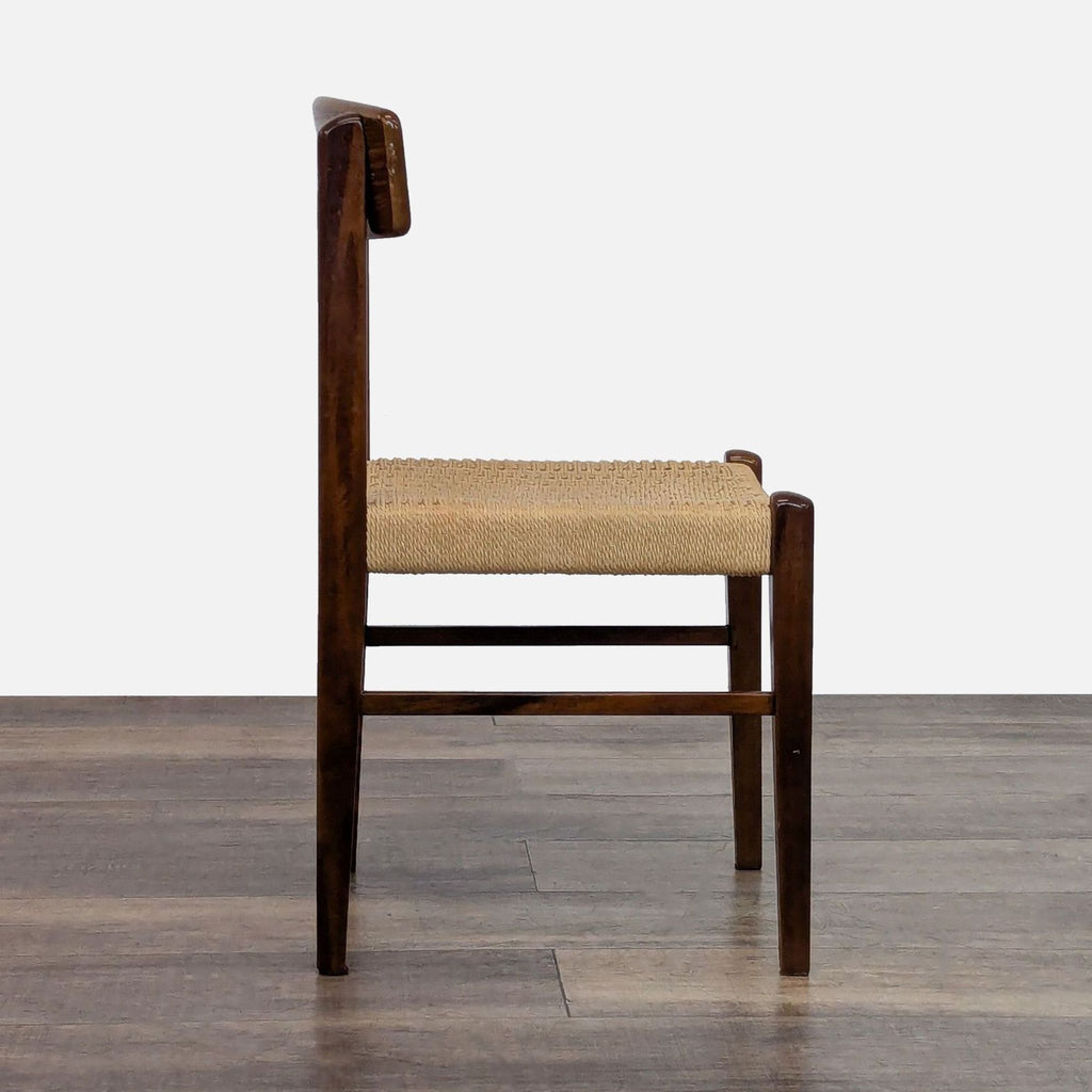 Wood Dining Chair with Woven Seat
